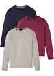 Lot de 3 tee-shirts manches longues, bonprix