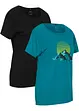 Lot de 2 T-shirts fonctionnels manches courtes, bonprix