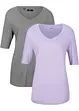 Lot de 2 t-shirts en viscose, bonprix