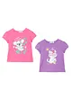 Lot de 2 T-shirts fille, bonprix