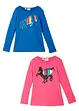 Lot de 2 T-shirts manches longues fille, bonprix