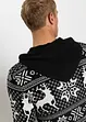 Pull coton motif norvégien à capuche, bonprix