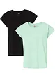 Lot de 2 tee-shirts coton à épaules descendues, bonprix