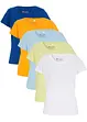 Lot de 5 tee-shirts col rond, manches courtes, bonprix