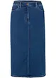 Jupe midi en jean extensible légèrement évasée avec taille confortable, bpc bonprix collection