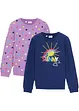 Lot de  2 sweat-shirts fille, bonprix