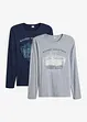 Lot de 2 T-shirts manches longues, bonprix