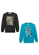 Lot de 2 sweat 100% coton, bonprix
