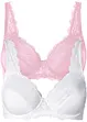 Lot de 2 soutiens-gorge à armatures avec dentelle, bonprix