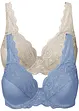 Lot de 2 soutiens-gorge à armatures avec dentelle, bonprix