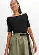 T-shirt encolure Bardot en viscose extensible, bonprix
