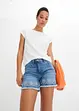 Short en jean avec broderies anglaises, bonprix