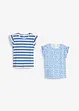 Lot de 2 T-shirt en jersey fille avec coton, bonprix