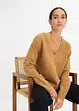 Pull court en maille ajourée, bonprix