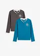 Lot de 2 T-shirts col Henley à manches longues, bonprix