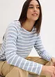 Lot de 2 T-shirts manches longues à encolure bateau, bonprix