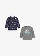 Lot de 2 sweat-shirts fille, bonprix