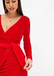 Robe courte drapée en velours doux, bonprix