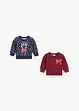 Lot de 2 sweatshirts bébé avec motif de Noël, bonprix