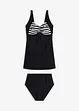 Tankini long (ens. 2 pces) avec bas de maillot taille haute, bonprix