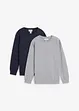 Lot de 2 sweat-shirts en matière douce, bonprix