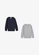 Lot de 2 sweat-shirts en matière douce, bonprix