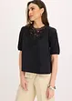 Blouse manches courtes à dentelle, bonprix