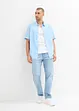 Chemise manches courtes en lin mélangé léger, bonprix