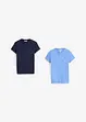 Lot de 2 T-shirts à col tunisien, bonprix