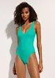 Maillot 1 pièce texturé et décolleté, bonprix