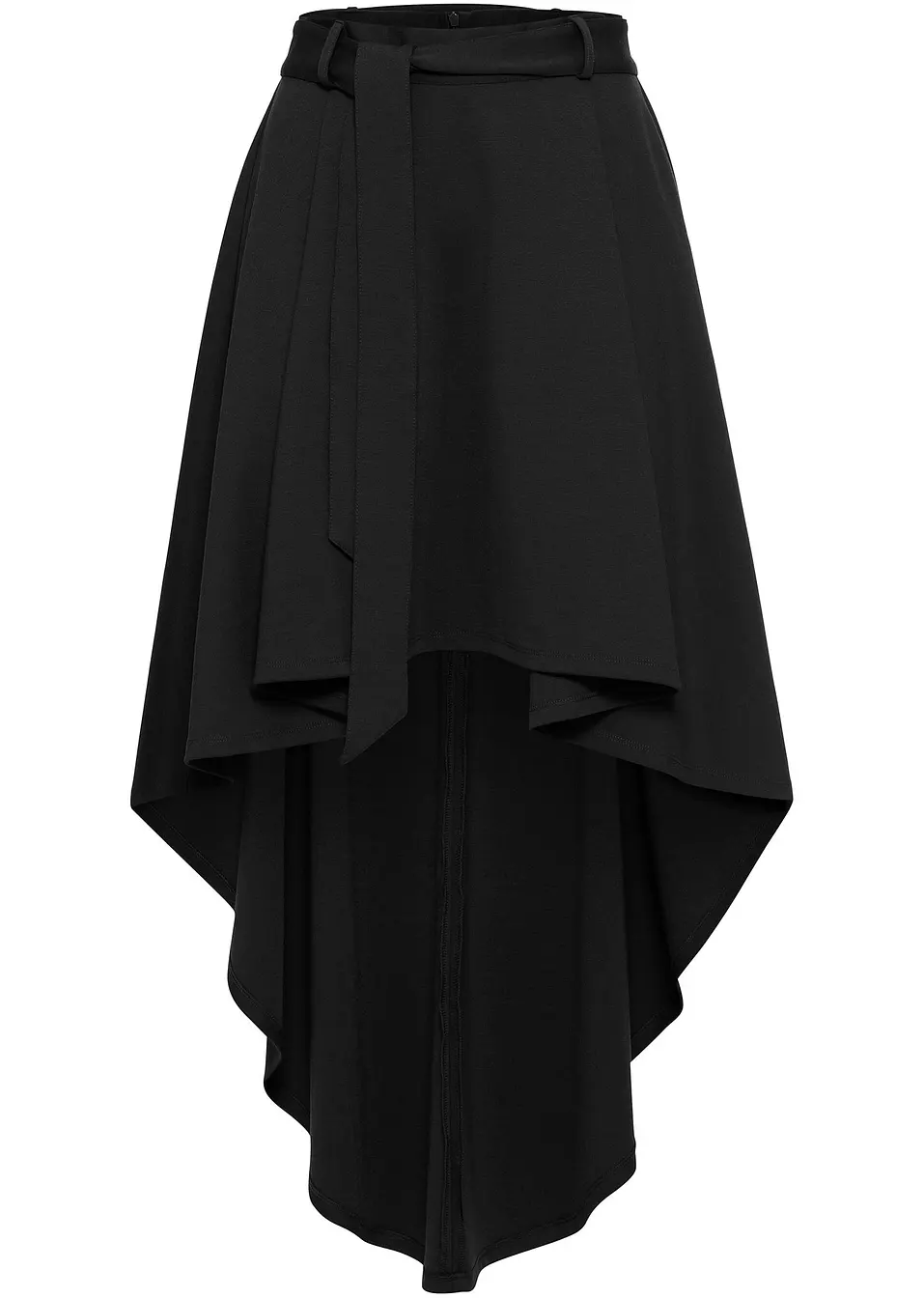 Jupe sensationnelle de style court long avec large lien a la taille noir