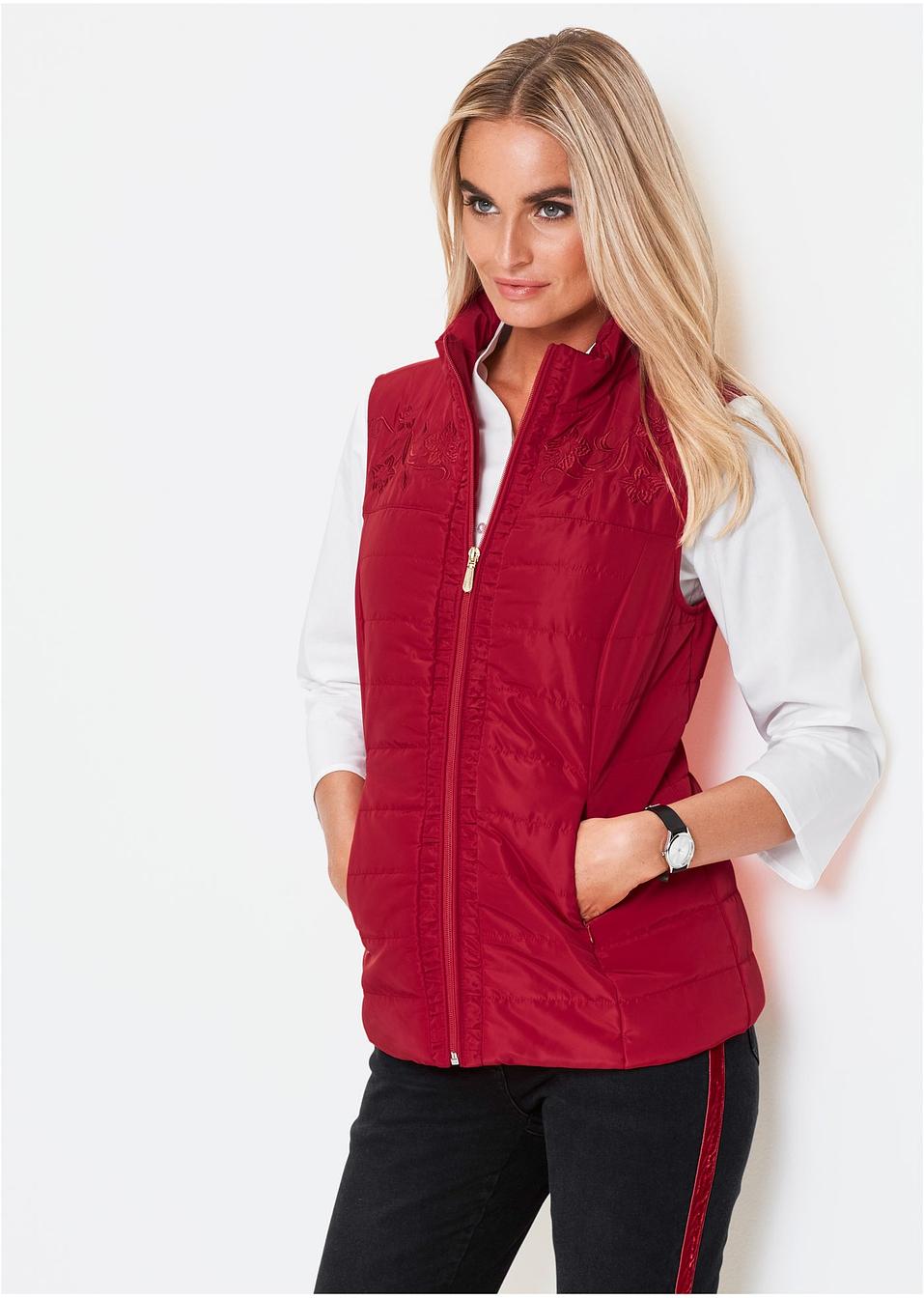 Veste matelassée sans manches rouge foncé - Femme - bonprix.fr