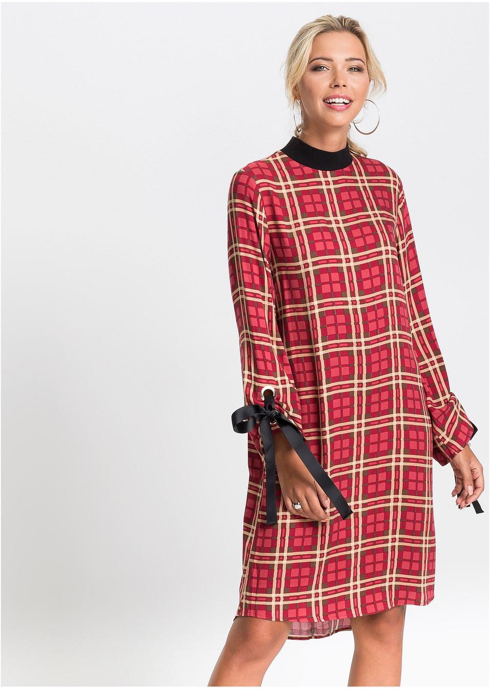 Robe marron/cappuccino/rouge fonc?� ?� carreaux - Femme - RAINBOW - bonprix.fr