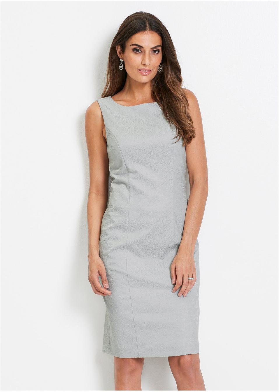 Robe fourreau jacquard argent mat bpc selection premium acheter