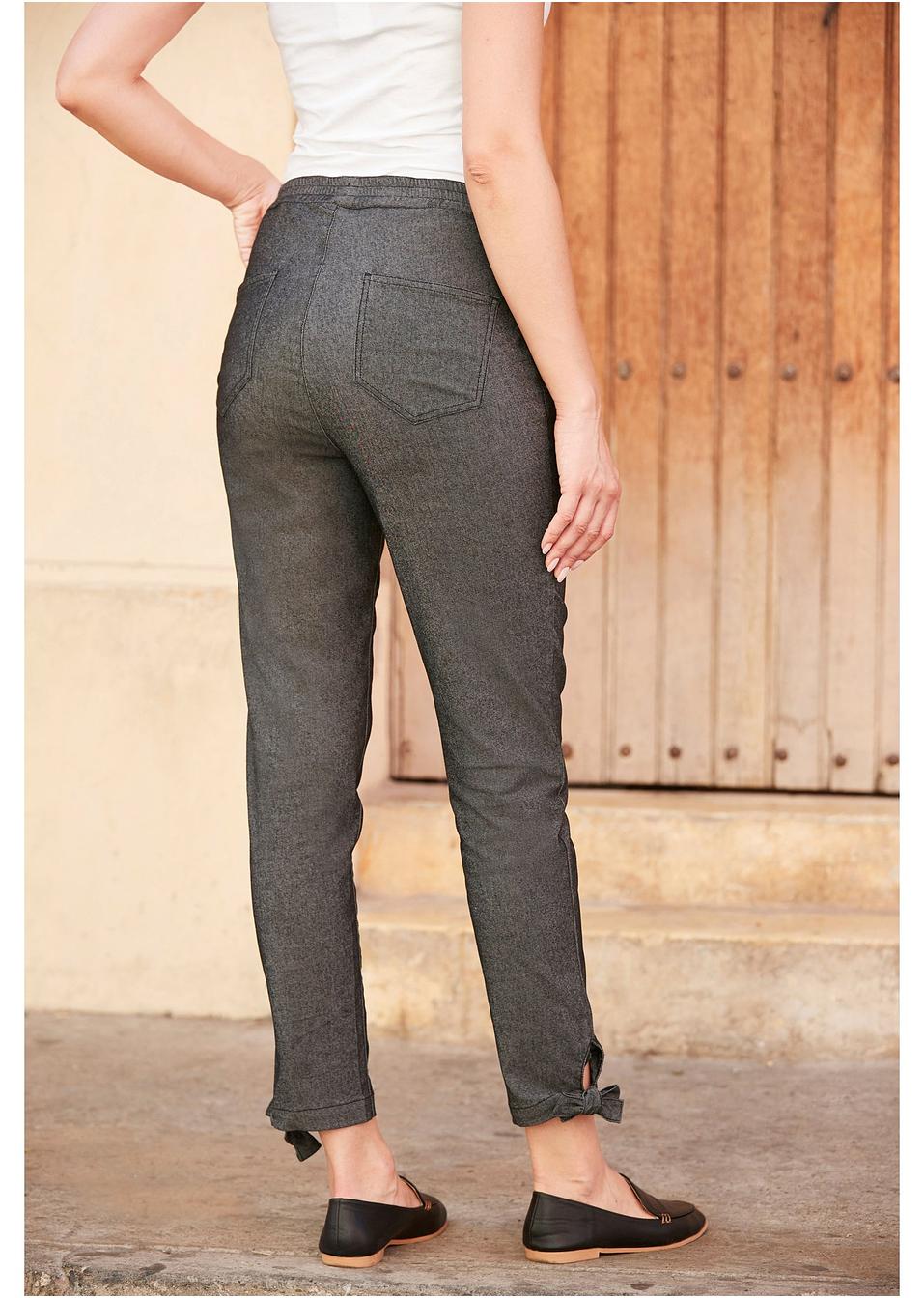 Pantalon confortable  super stretch avec d tails n uds Slim 