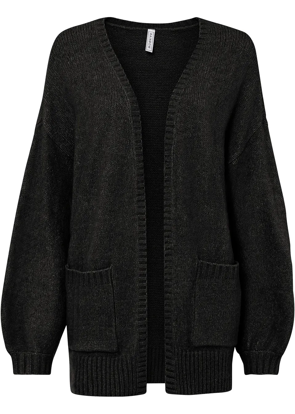 Gilet en maille oversize avec poches plaquees noir