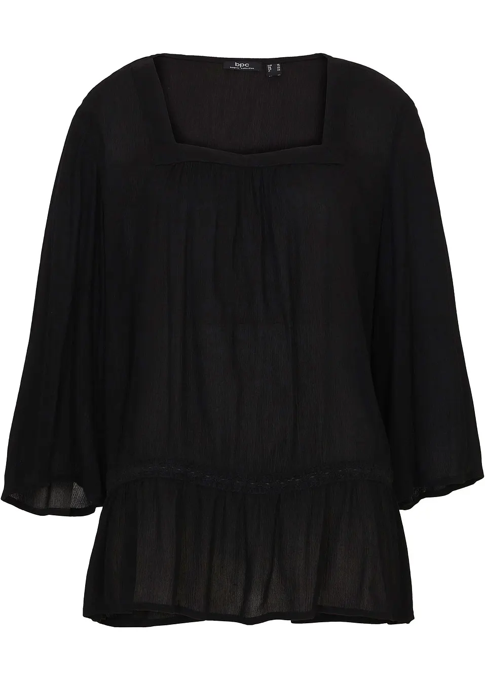 Tunique Légère Noire Fleurie Kiabi - Taille 46/48 - Occasion En Parfait état