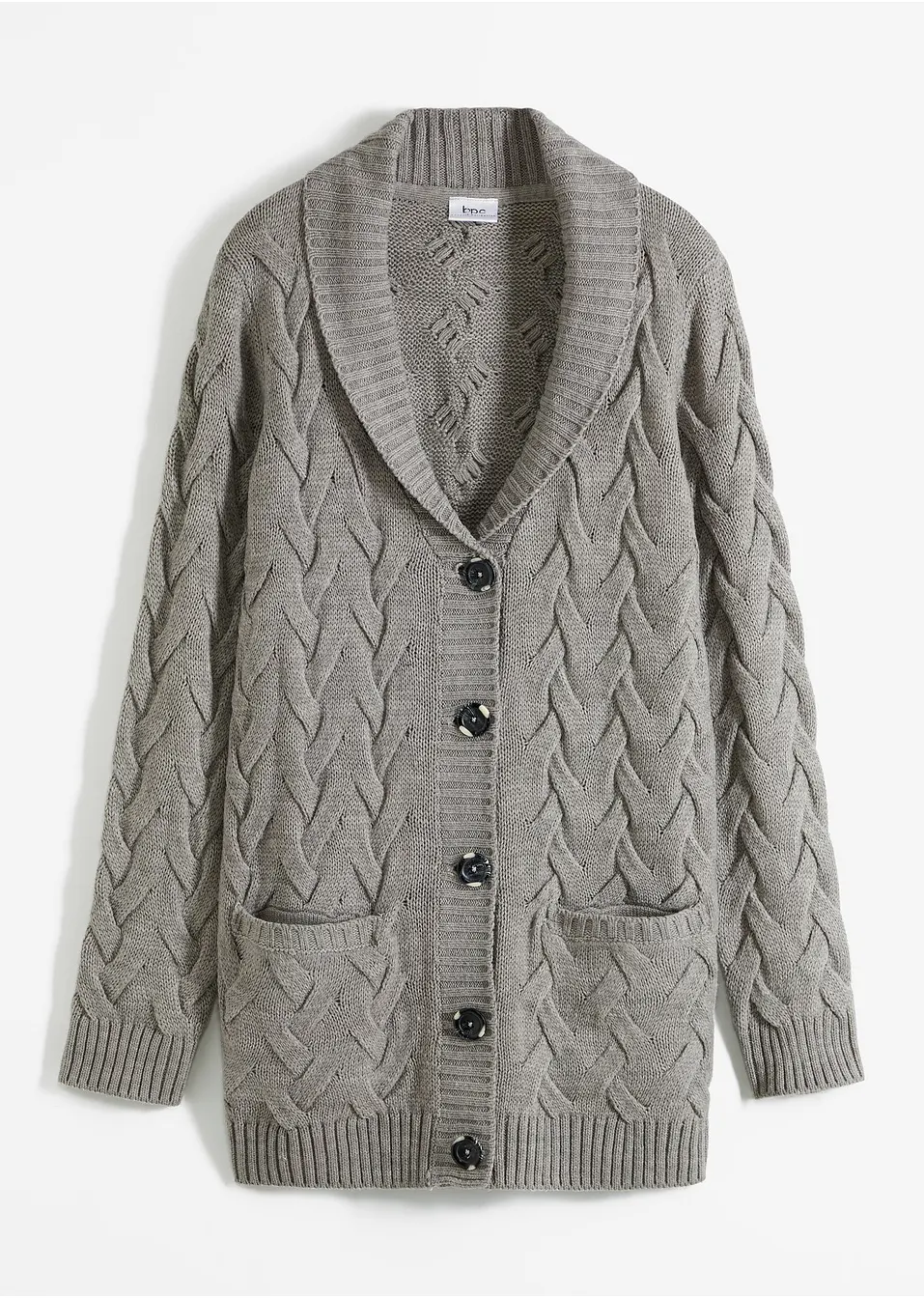 Cardigan Gris Pointelle Avec Taches Argentées Par Peek - Taille XL (10) - Occasion Très Bon état