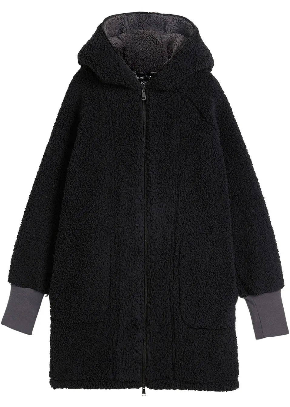Veste oversize en peluche avec poches et fermeture zippée double