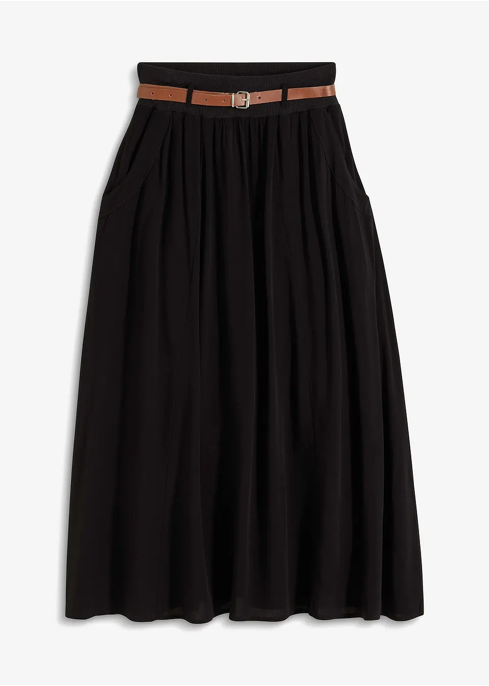 Maxi Jupe M&Co Femme, Taille 12 UK (38 FR), Noire Et Blanche Imprimée, Ceinturée
