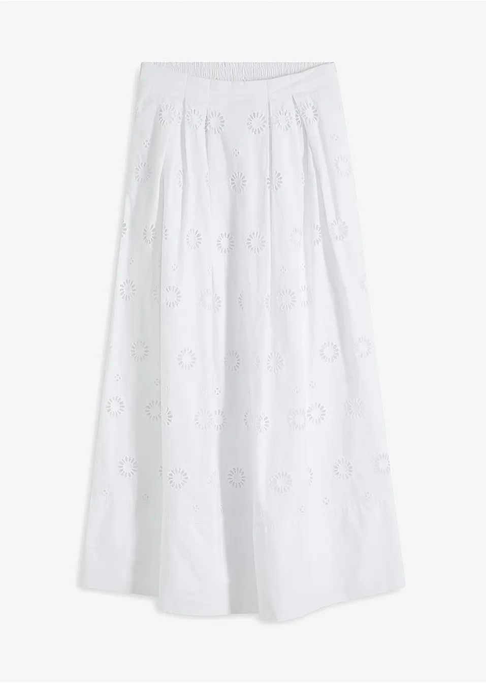 Jupe Mi-longue Marks & Spencer – Taille 14, Brodée, Ligne A, Blanc Multicolore, Neuve