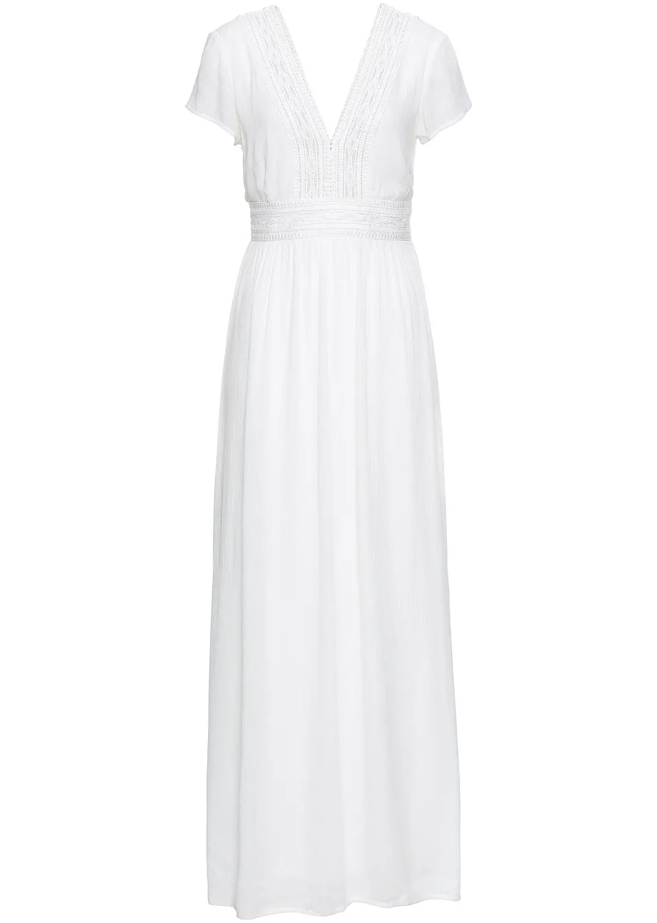 Robe longue estivale à dentelle