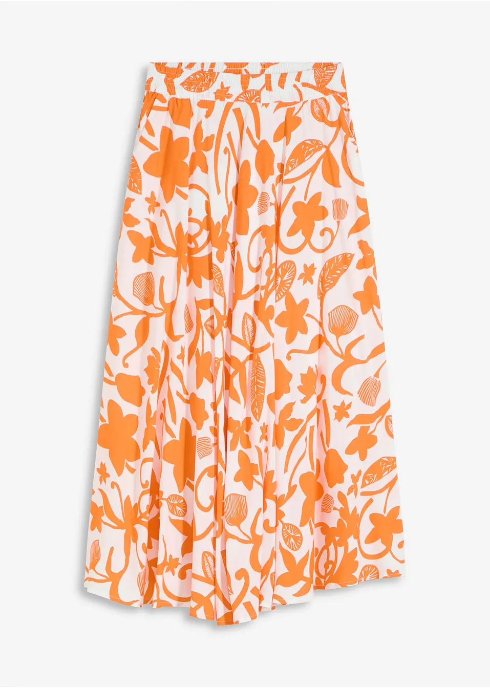 Jupe St Michael Taille 10 Blanc Floral Satiné Taille élastique - Midi Brodée