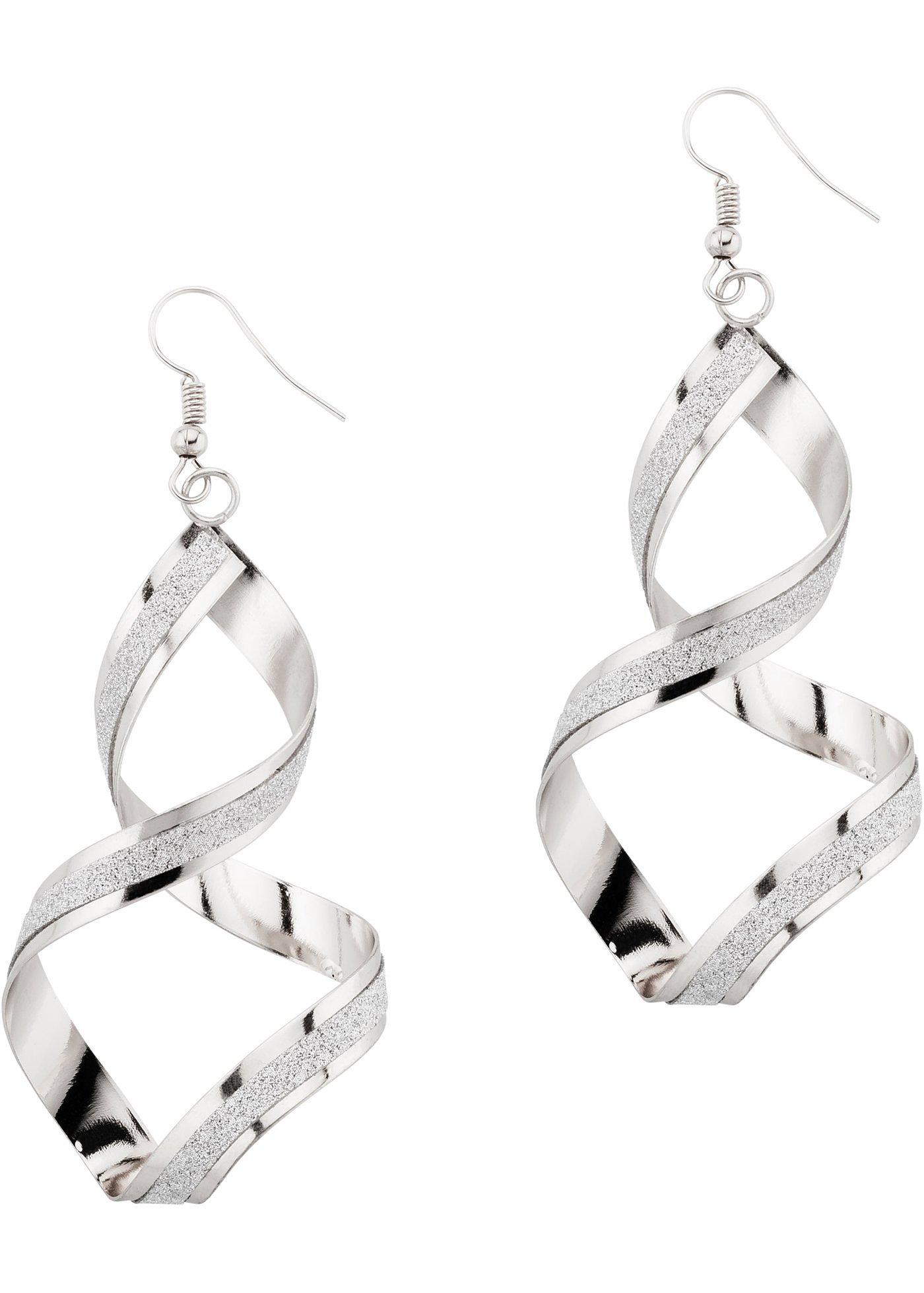Boucles d'oreilles torsadées avec brillants