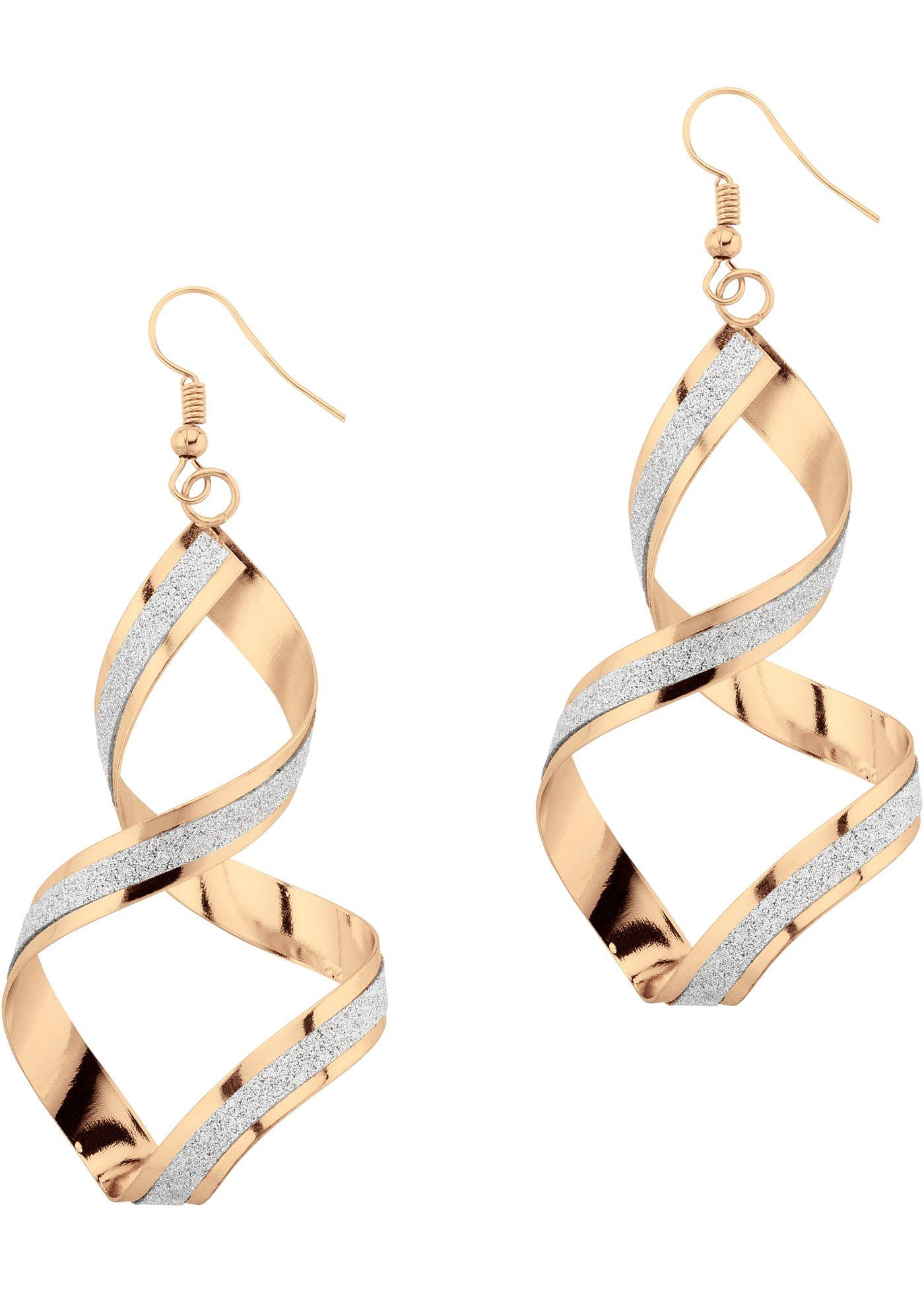 Boucles d'oreilles torsadées avec brillants