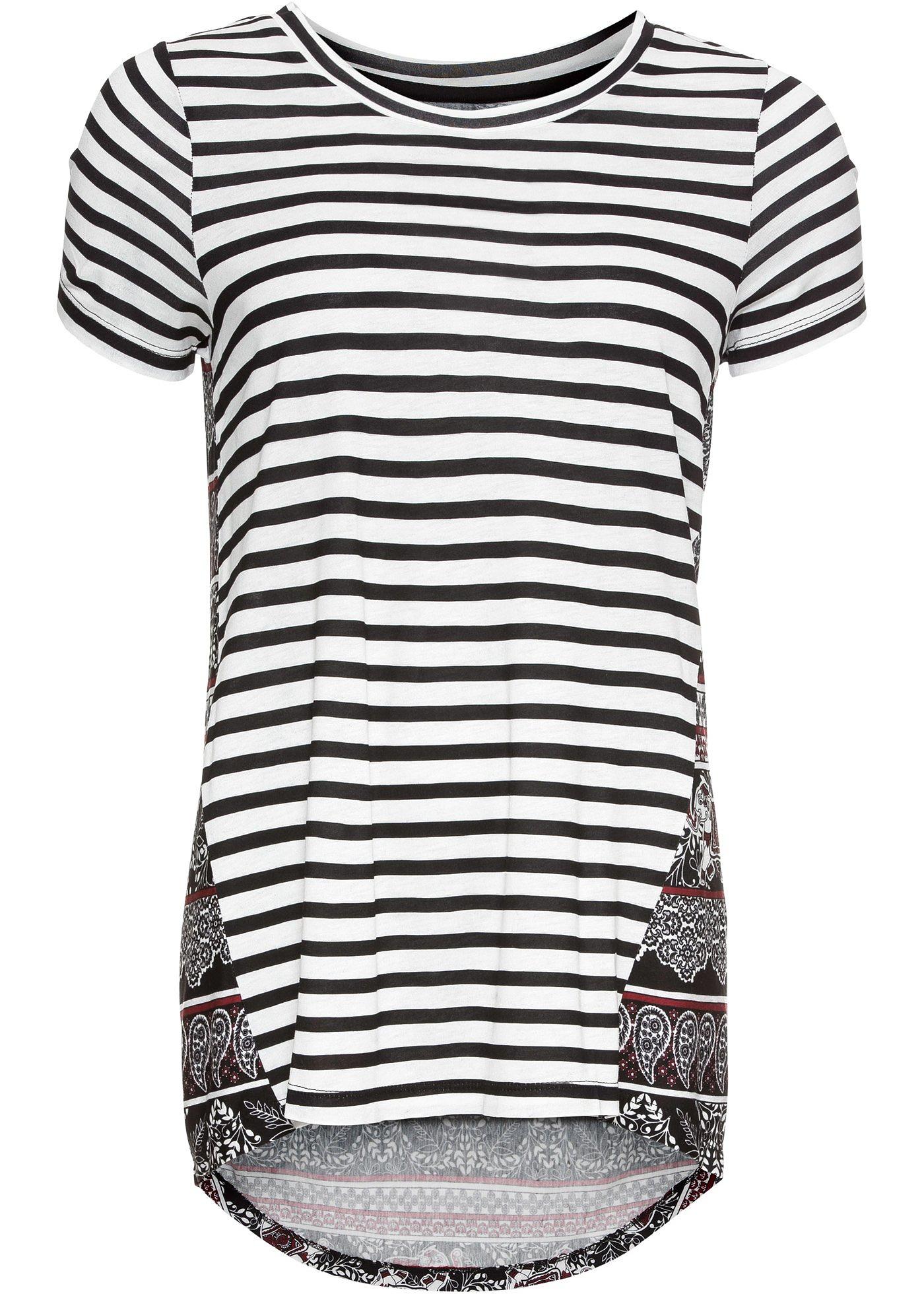 T-shirt à rayures et motif ethnique