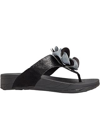 Mules Tongs LIBRA POP Pour Femme - Pailleté Noir - Taille 41 - Fabriqué En Italie - Neuf Avec étiquettes