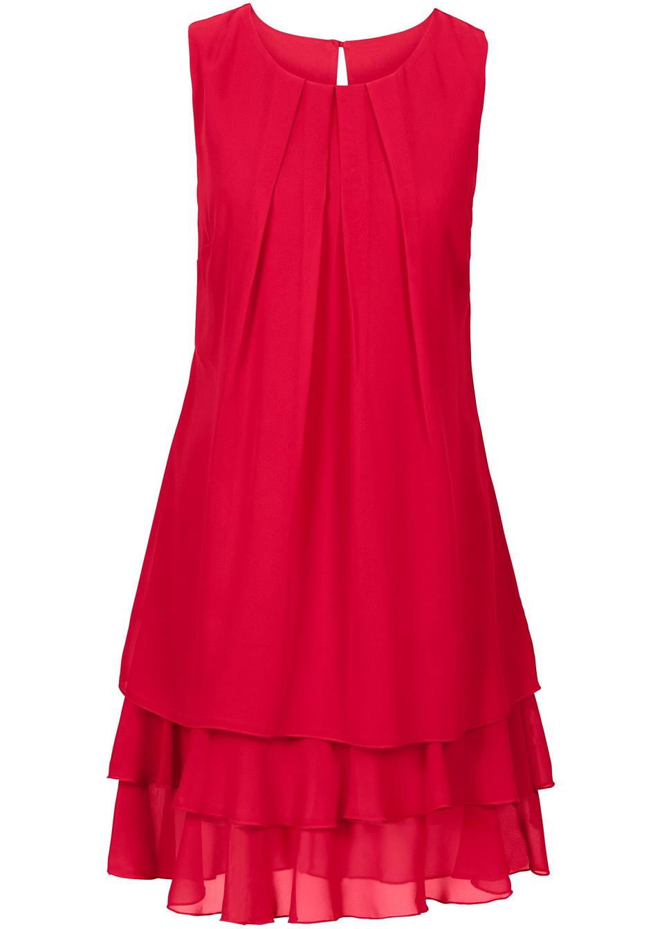 Robe en voile de chiffon rouge Femme BODYFLIRT bonprix.fr