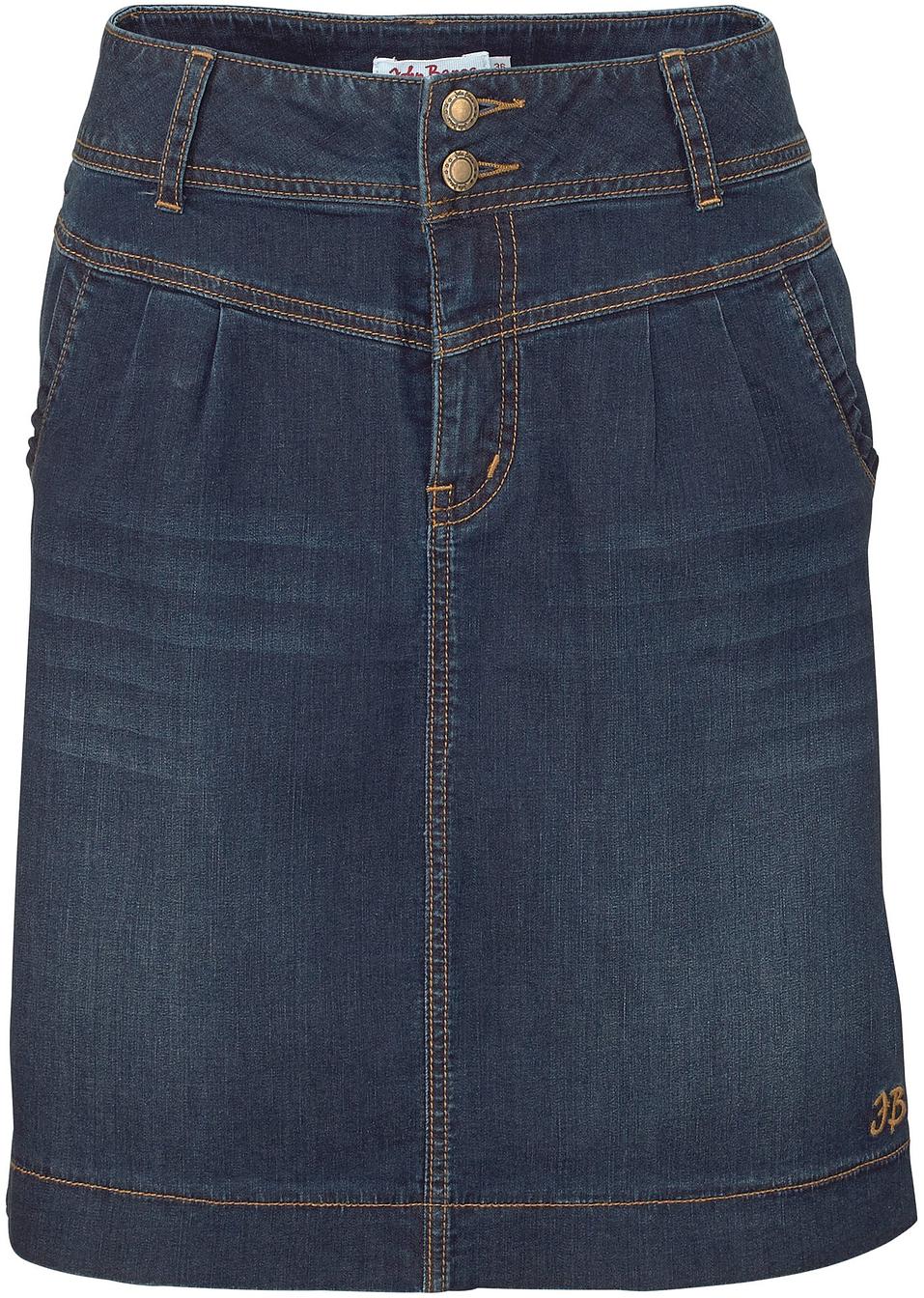 Jupe en jean extensible bleu fonc?� - John Baner JEANSWEAR - bonprix.fr