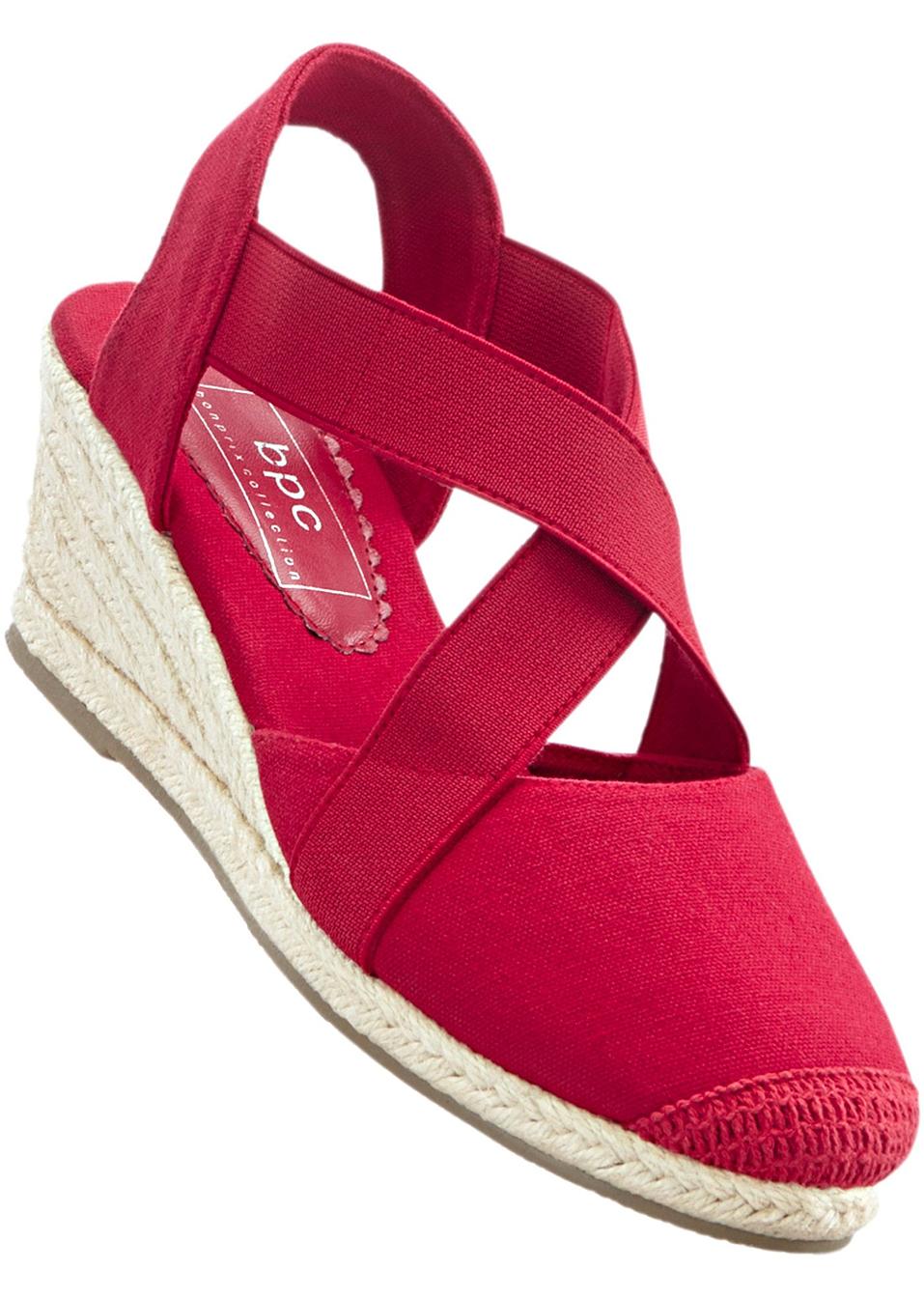 espadrille rouge compensée